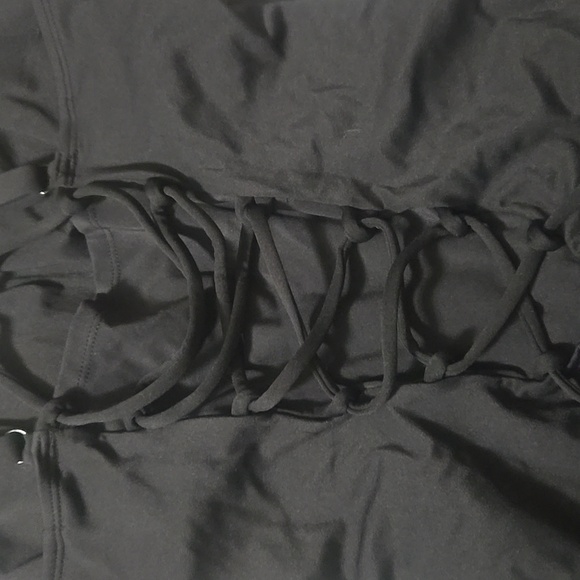 TA3 One Shoulder Black One Piece Swimsuit - Medium Short - Picture 3 of 8